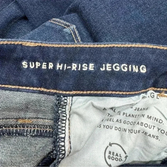 {AE American Eagle} "Super Hi-Rise Jegging" Short The Dream Jean Skinny Denim - Picture 6 of 8